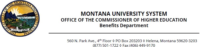 Montana University System Benefits Department